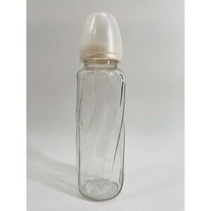 Vintage Evenflo Twisted Glass Baby Bottle – Nursery Decor 8oz + Cap Mexico VTG